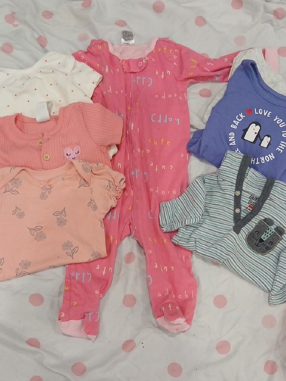 child of mine Pink Allover Print Footed One-Piece